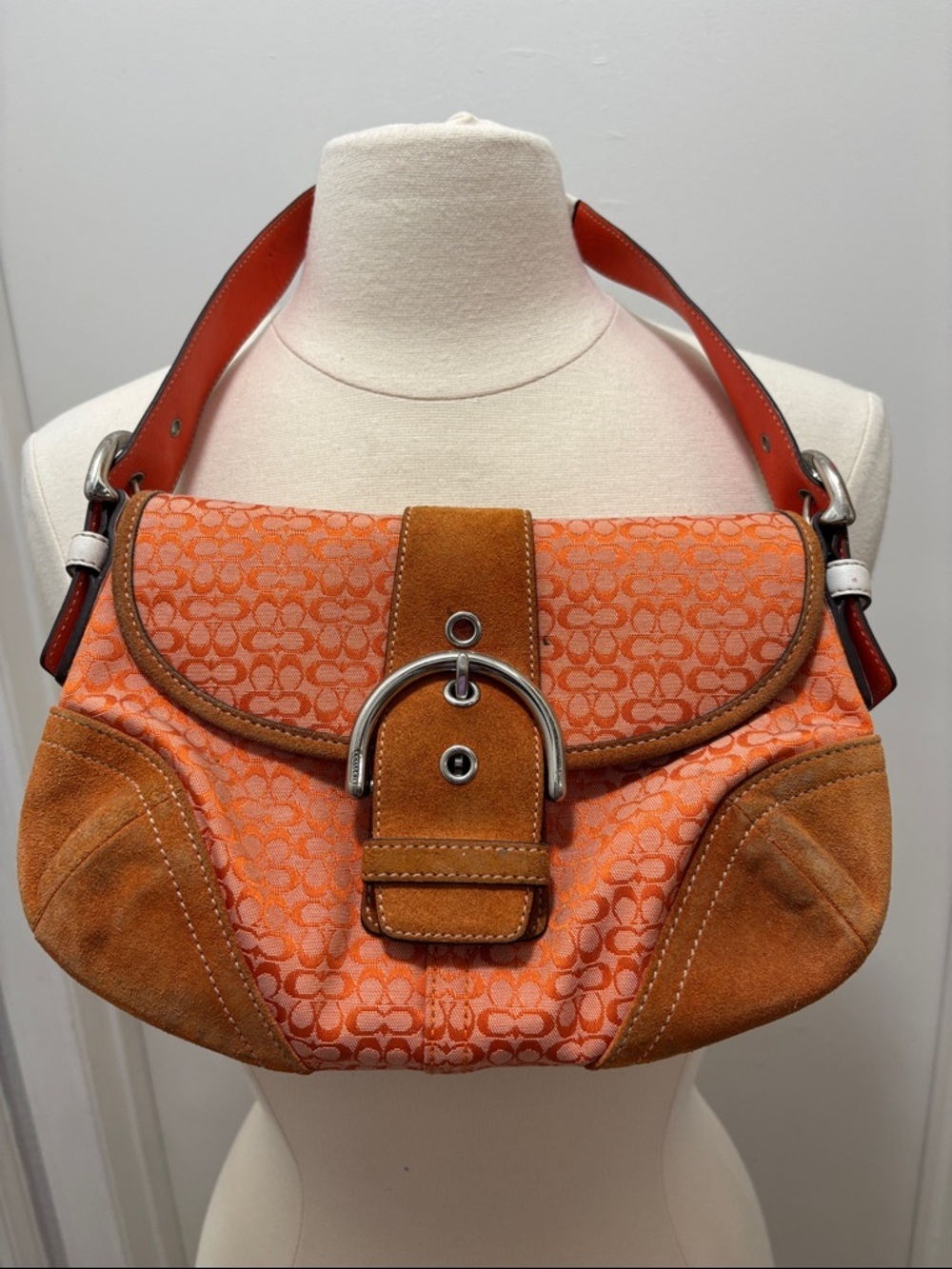 Vintage Coach Mini Orange SoHo Shoulder Bag